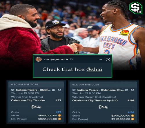 明灯！Drake押雷霆80万又输了一个月赌注亏损超800万！