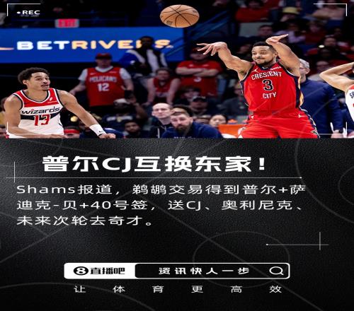 Shams：鹈鹕交易得到普尔+萨斯克贝！送走CJ+奥利尼克！