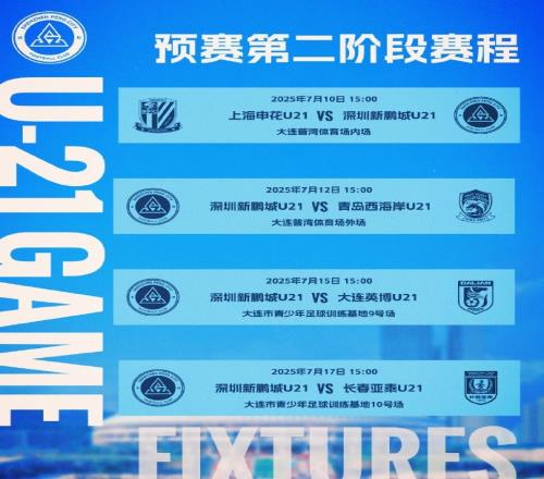 2025中国足球青少年精英联赛U21组预赛第二阶段赛程公布