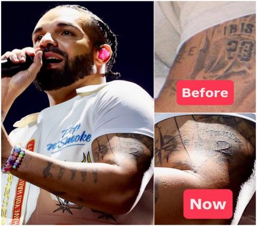 矛盾加深说唱歌手Drake将左臂的詹姆斯文身换成了亚历山大