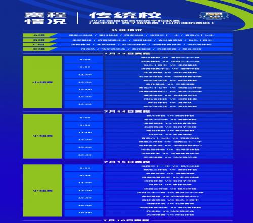 7月13日开赛！全国体育传统学校联赛高中组男子组预赛赛程
