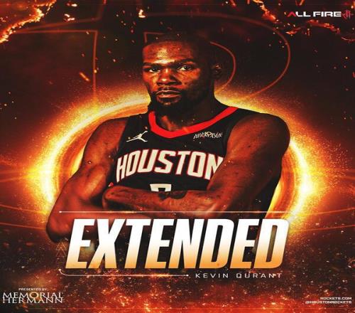 官宣：休斯顿火箭与凯文杜兰特正式完成续约