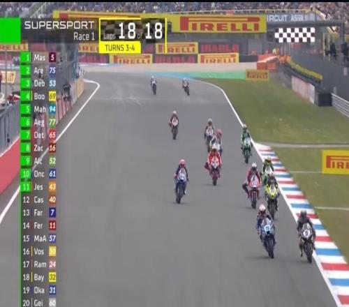 因压线被罚，张雪机车WSBK荷兰站正式赛第一回合拿到第四名