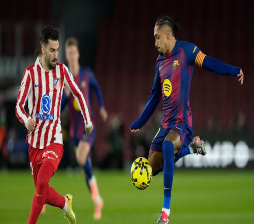 巴萨31逆转马竞！西甲5连胜领跑积分榜拉菲尼亚破门莱万丢点球