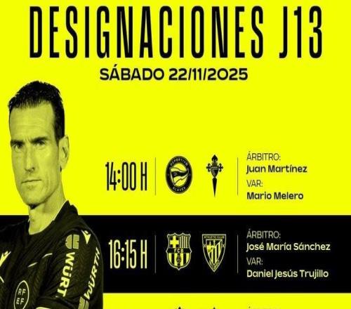 明日西甲裁判：何塞桑切斯执法巴萨vs毕尔巴鄂竞技