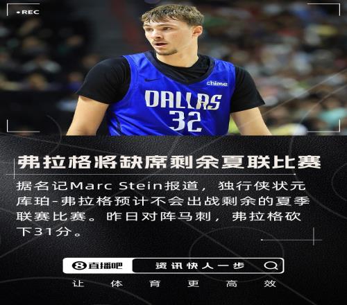 昨天刚砍31分Stein：独行侠状元弗拉格不会出战剩余的夏联比赛
