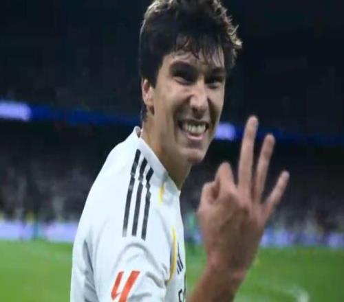 贡萨洛戴帽！脚后跟破门致敬C罗，20年第一人，皇马球迷膜拜