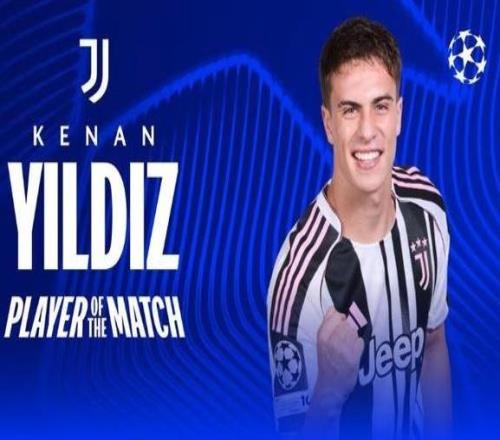 送出助攻，伊尔迪兹当选尤文vs帕福斯全场最佳球员