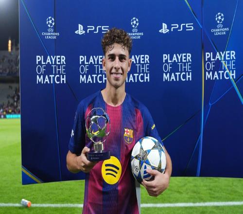 帽子戏法，费尔明当选巴萨vs奥林匹亚科斯全场最佳球员