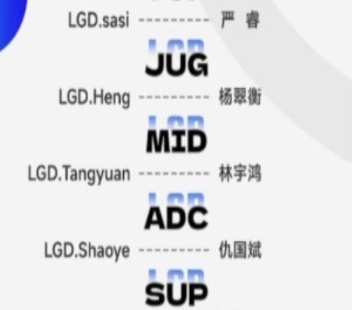 LGD官宣德杯大名单：打野Heng中单Tangyuan