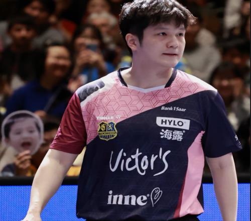 可爱樊振东欧冠首胜再模仿C罗庆祝,粉色球衣+霸气动作奶凶奶凶的