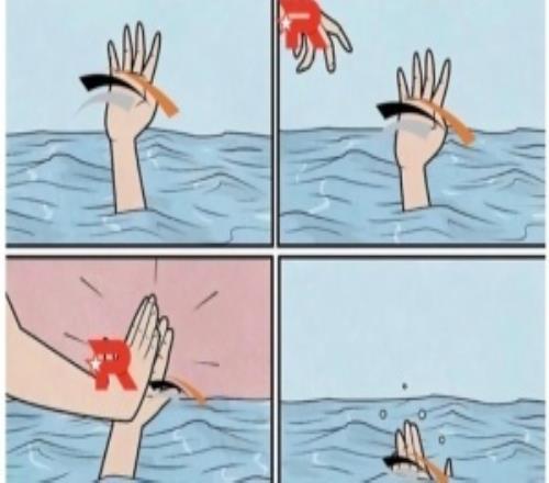 哈哈哈哈哈！韩网看HLE出局做梗图：捞你上来拍掌庆祝你出局