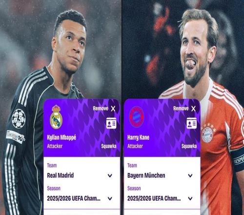 姆巴佩、凯恩欧冠每90分钟数据对比：射正32.4，进球1.61.4