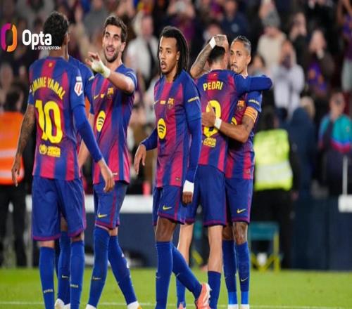 火力强大，巴萨是本赛季五大联赛唯一4人进球5+的球队