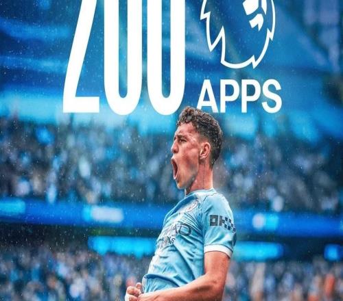 25岁158天，福登是达成英超200场里程碑最年轻的曼城球员