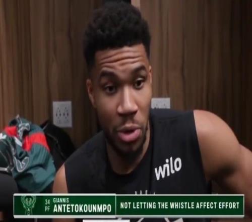 字母哥：我倒地通常是有人推我或者打我脸，为什么裁判不吹