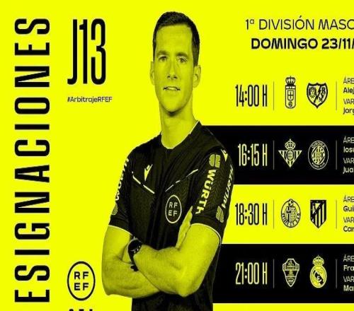 周日西甲裁判：弗朗西斯科埃尔南德斯执法皇马客战埃尔切