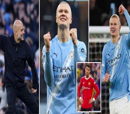 哈兰德破C罗纪录！双响助曼城登顶，向阿森纳发出争冠宣言