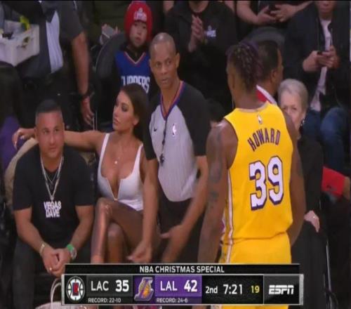 圣诞大战场边美女有多绝2019年洛城德比她让霍华德目不转睛