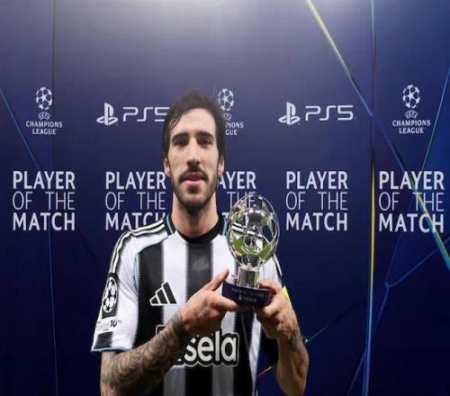 表现出色，托纳利当选欧冠纽卡vs毕尔巴鄂全场最佳球员