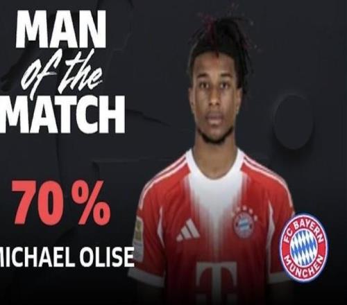 两球一助，奥利塞当选拜仁vs狼堡全场最佳球员
