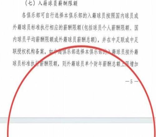 重磅！中超归化薪酬按外援标准薪酬总额+200万欧