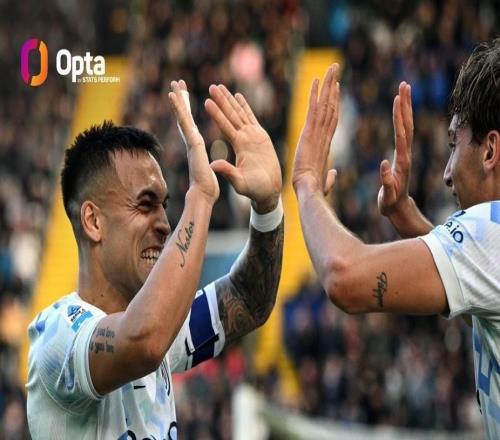 皮奥3次助攻劳塔罗破门，本赛季意甲助攻同一位队友次数第一