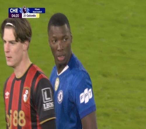 连续三轮染黄并累积五张，凯塞多将在对阵曼城时停赛