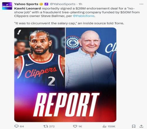 莱昂纳德与快船有阴阳合同NBA官方将展开调查
