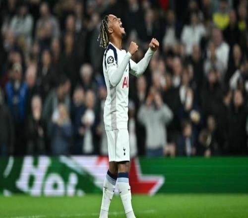 20岁341天，奥多贝尔成为热刺队史欧冠第三年轻进球球员