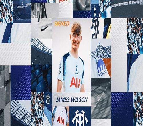 官方：热刺租借签下18岁前锋詹姆斯威尔逊，含买断权