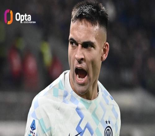 连续4轮进球，劳塔罗2025年意甲打入15球并列所有球员第1