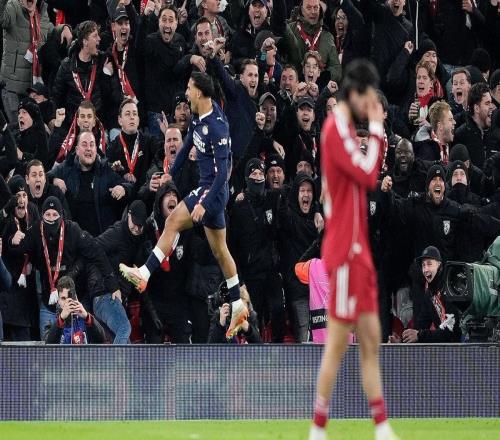 利物浦第二次在欧冠主场丢4+球，上一次是2023年25皇马