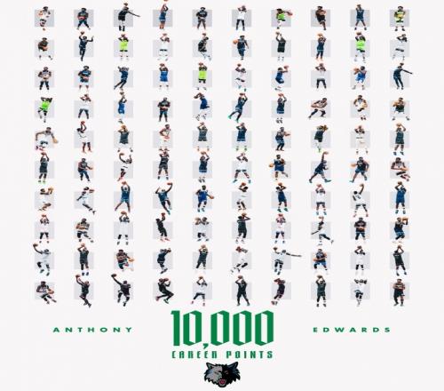 森林狼超湖人升西部第四！爱德华兹突破1万分比肩科比詹姆斯