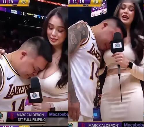 湖人圣诞大战输球后男球迷倚靠在美女记者怀里痛哭照片意外走红