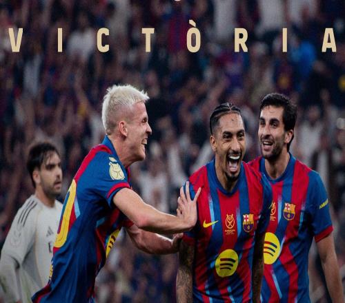 小罗社媒祝贺巴萨夺冠：超级杯冠军！