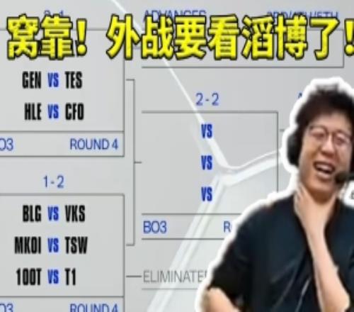 米勒看瑞士轮抽签TES对GEN当场爆粗：窝靠！外战要看滔博了！