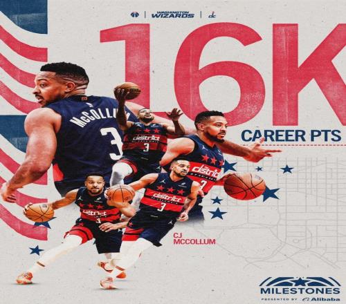 16000分里程碑达成！CJ麦科勒姆斩获18+4