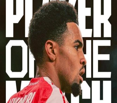 打入一球，恩瓦内里当选与布莱顿一役阿森纳队内最佳球员